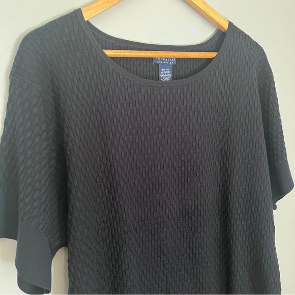 Doncaster Black Waffle Knit Short Sleeve Plus Size Top. Size 2W in EUC - Picture 2 of 6